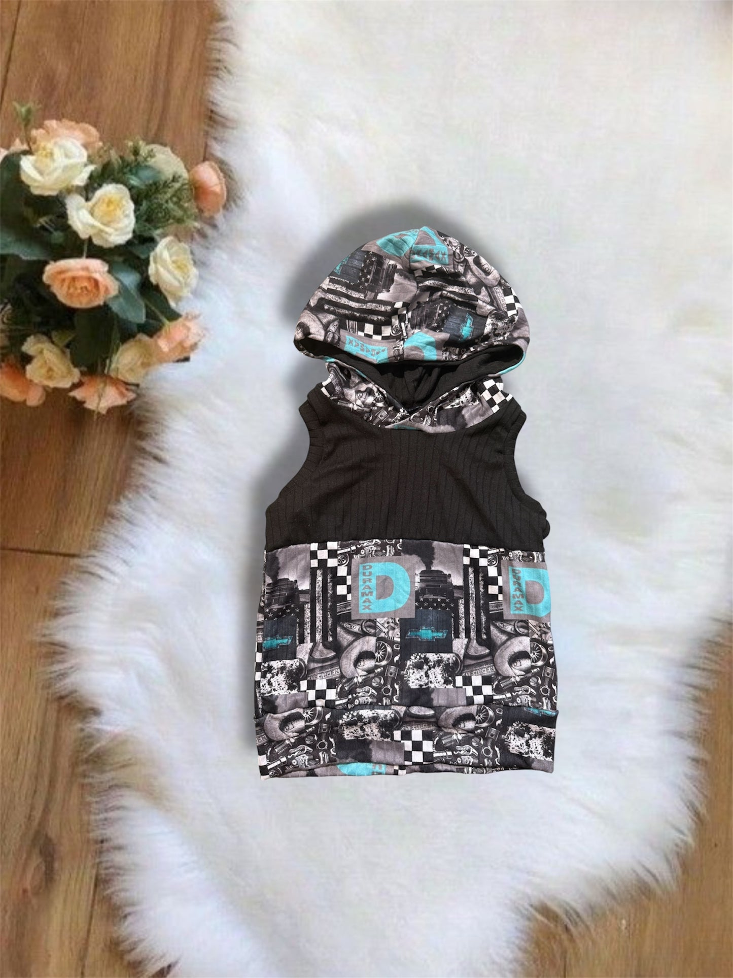 2t racer back hooded tank