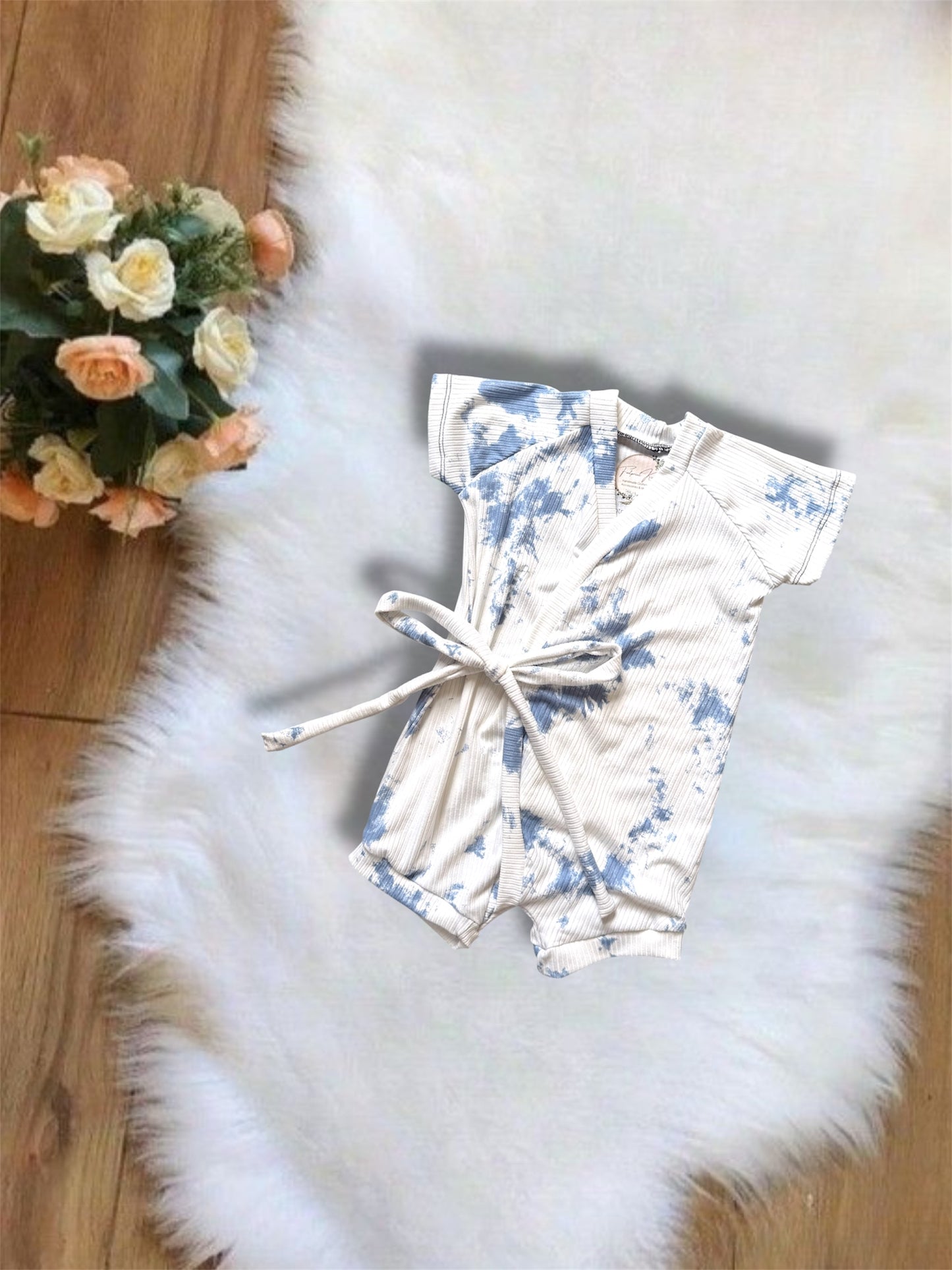 12-18m river romper with tie